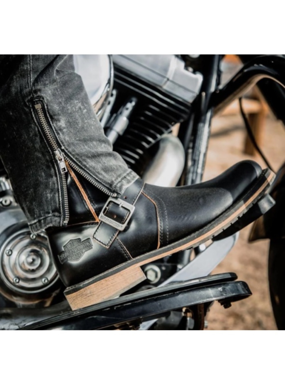 Harley-Davidson Mens D93667 Dendon 9 IN Leather Motorcycle Boot 9M Goodyear Welt